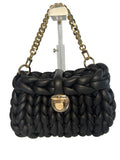 Finger Knit Pillow Purse   - Onyx