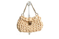 Finger Knit Pillow Purse - Beige