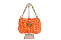 Finger Knit Pillow Purse - Orange